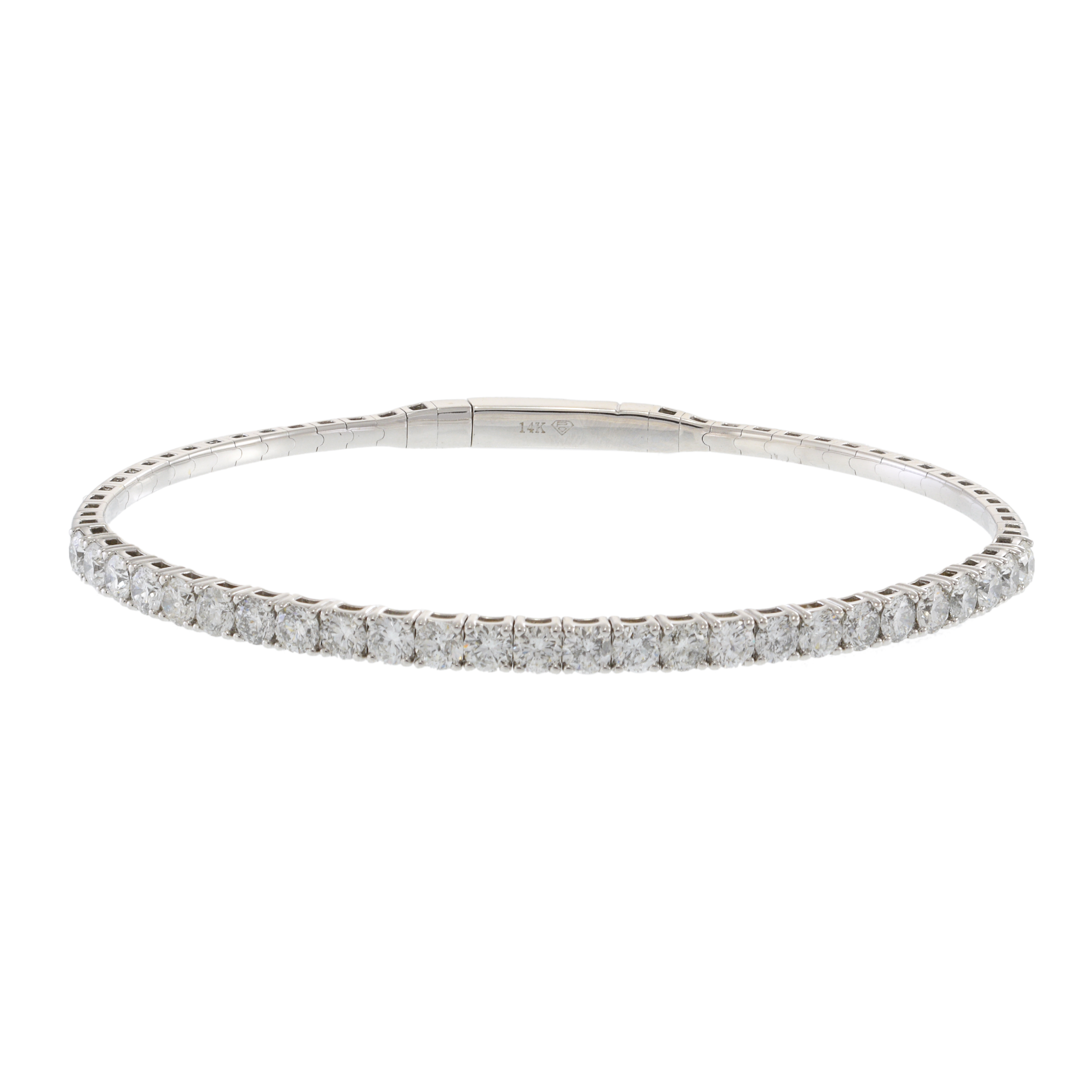 14KT White Gold Diamond Flex Bangle