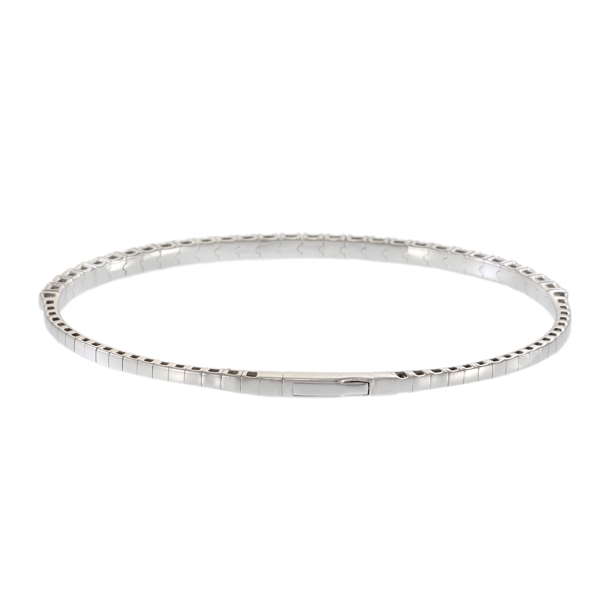 14KT White Gold Diamond Flex Bangle