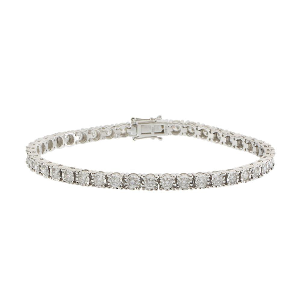 14KT White Gold Diamond Tennis Bracelet - 3.05 CT