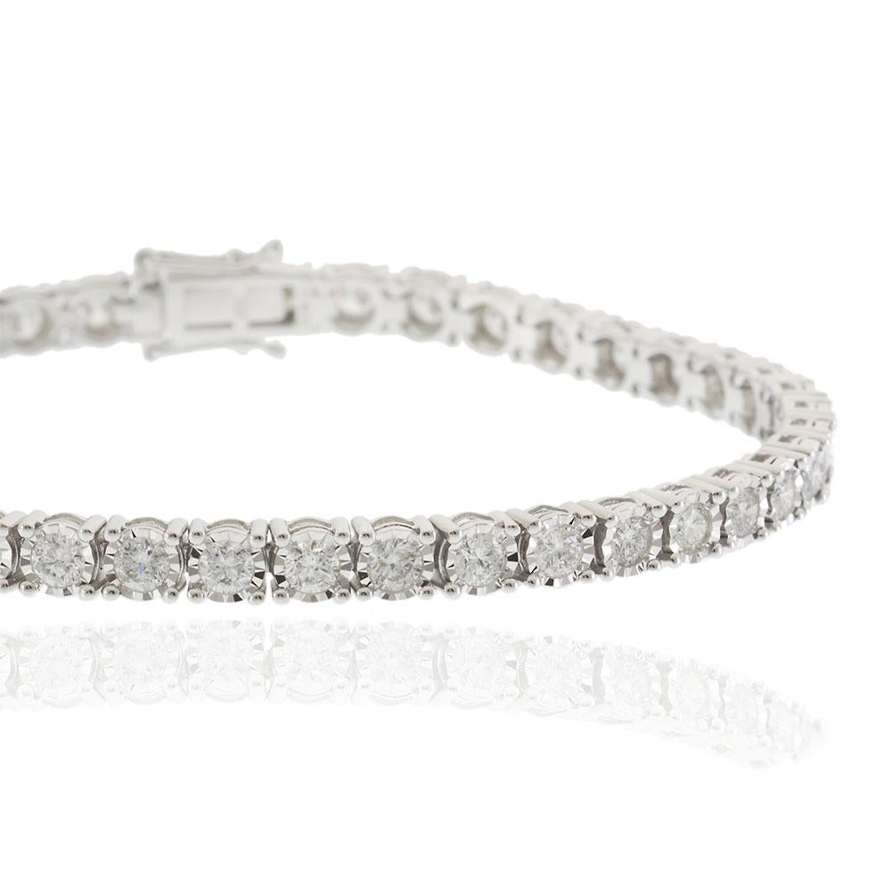 14KT White Gold Diamond Tennis Bracelet - 3.05 CT