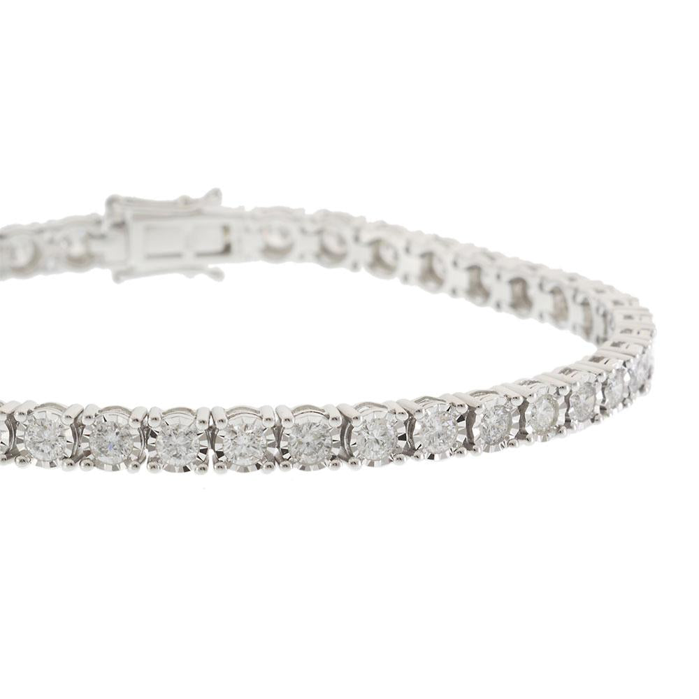 14KT White Gold Diamond Tennis Bracelet - 3.05 CT