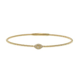 14KT Yellow Gold Diamond 'Evil Eye' Flex Bangle