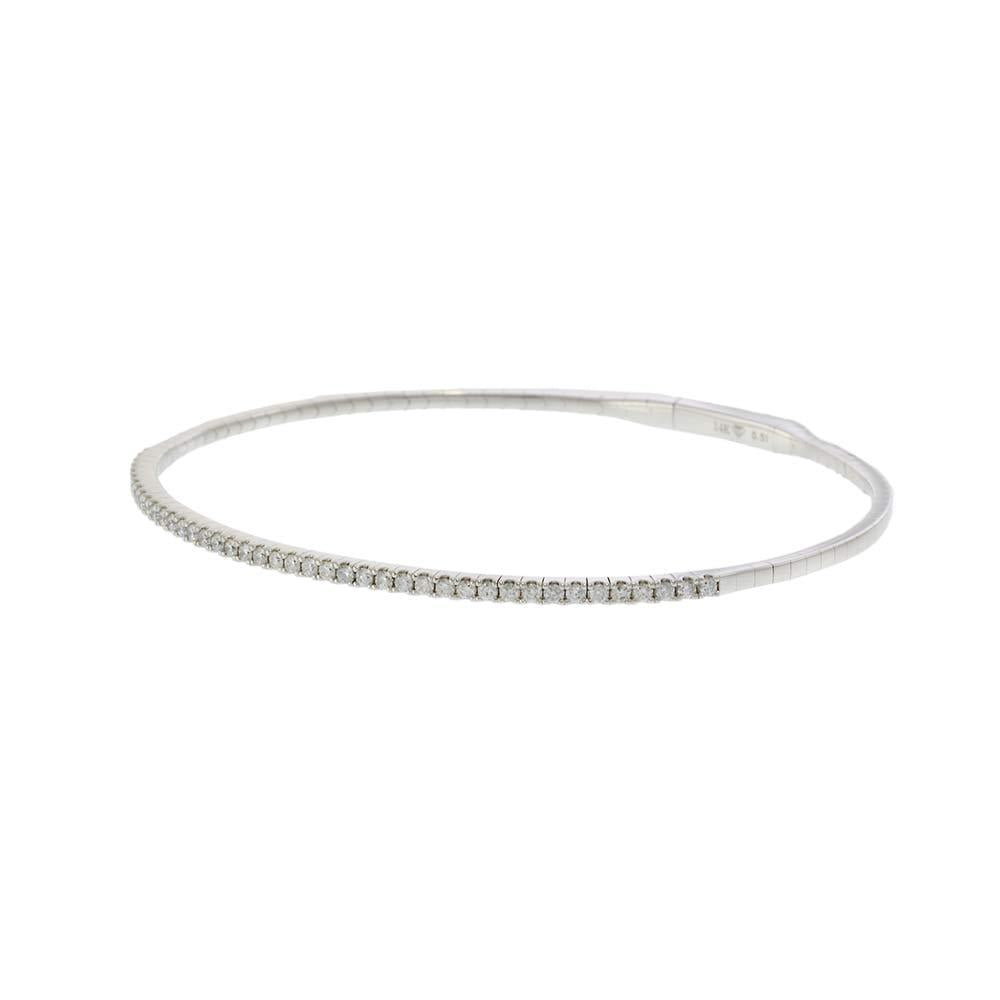 14KT White Gold .50ct Diamond Flex Bangle