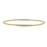 14KT Yellow Gold Graduated Diamond Flex Bangle Bracelet – 0.22CTW