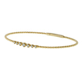 14KT Yellow Gold Graduated Diamond Flex Bangle Bracelet – 0.22CTW