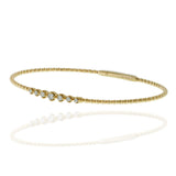 14KT Yellow Gold Graduated Diamond Flex Bangle Bracelet – 0.22CTW
