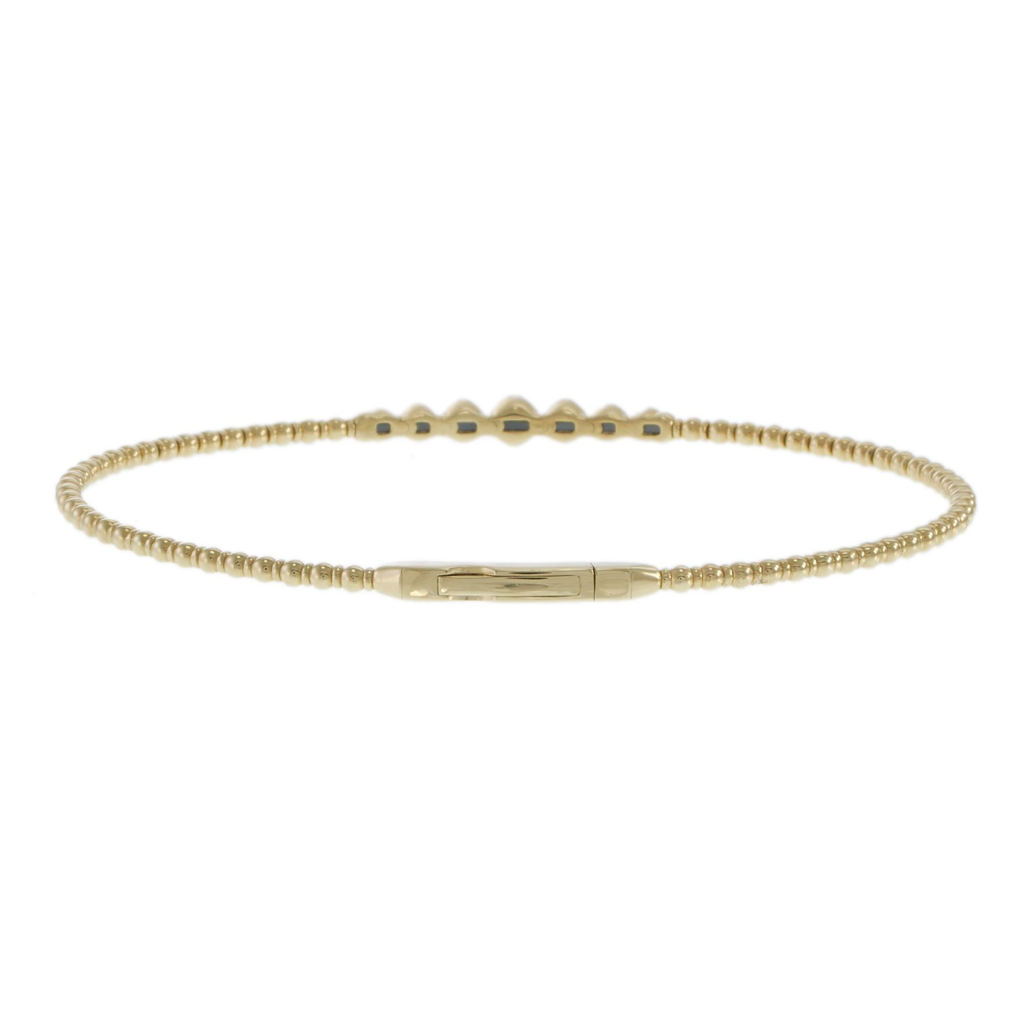 14KT Yellow Gold Graduated Diamond Flex Bangle Bracelet – 0.22CTW