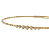 14KT Yellow Gold Graduated Diamond Flex Bangle Bracelet – 0.22CTW