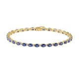 14KT Yellow Gold Oval Sapphire and Diamond Bracelet