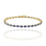 14KT Yellow Gold Oval Sapphire and Diamond Bracelet