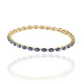 14KT Yellow Gold Oval Sapphire and Diamond Bracelet