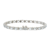 14KT White Gold Oval Aquamarine and Diamond Bracelet