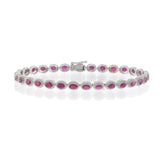 6.45CT Ruby and 1.20CT Diamond Bracelet in 14KT White Gold