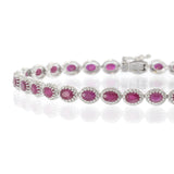 6.45CT Ruby and 1.20CT Diamond Bracelet in 14KT White Gold