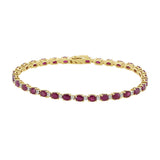 14KT Yellow Gold Oval Ruby and Diamond Bracelet