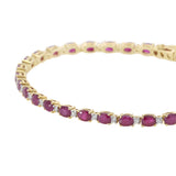 14KT Yellow Gold Oval Ruby and Diamond Bracelet