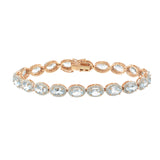 18KT Rose Gold Aquamarine and Diamond Bracelet