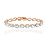 18KT Rose Gold Aquamarine and Diamond Bracelet
