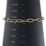 14KT Two-Tone Gold Paperclip Link Bracelet with 1.00CT Diamond Accents