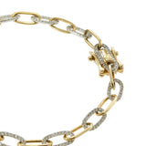 14KT Two-Tone Gold Paperclip Link Bracelet with 1.00CT Diamond Accents