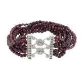 Vintage Retro Era Garnet and Diamond Bracelet