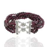 Vintage Retro Era Garnet and Diamond Bracelet