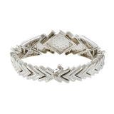 Retro 14KT White Gold Chevron Diamond Bracelet