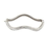 Wave Style Diamond Bangle Bracelet in 14KT White Gold