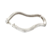 Wave Style Diamond Bangle Bracelet in 14KT White Gold