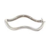Wave Style Diamond Bangle Bracelet in 14KT White Gold
