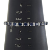 14KT White Gold Sapphire & Diamond Tennis Bracelet
