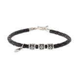 Louis Martin Sterling Silver Dark Brown Italian Leather Bracelet