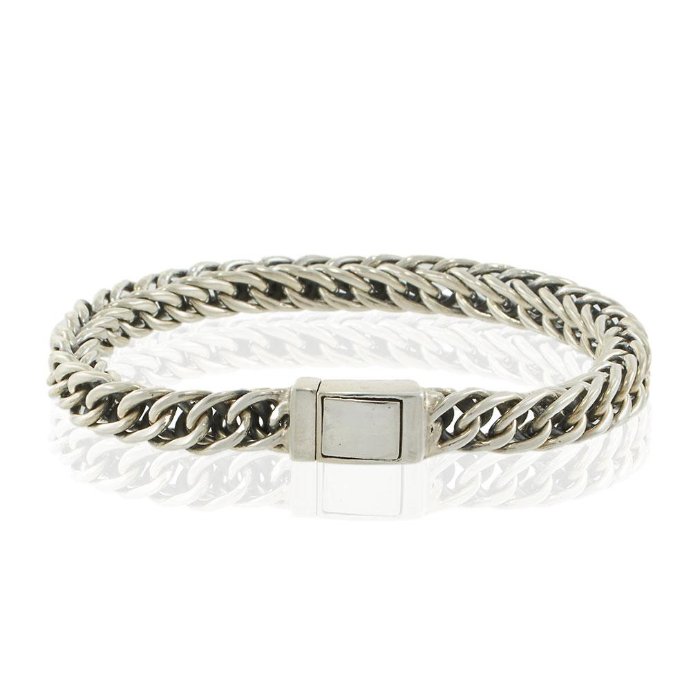 Men’s Sterling Silver Square Link Bracelet