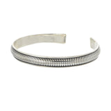 Louis Martin Sterling Silver Ribbed Open Bangle