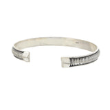 Louis Martin Sterling Silver Ribbed Open Bangle