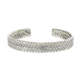 Louis Martin Sterling Silver Flat Braided Open Bangle