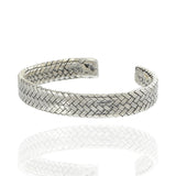 Louis Martin Sterling Silver Flat Braided Open Bangle
