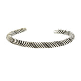 Men's Sterling Silver Decorated Twist Bangle Bracelet