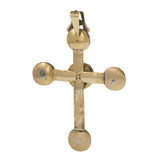 Antique Victorian 18KT, Black Enamel & Diamond Capucine Cross Pendant