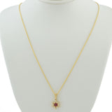 18KT Yellow Gold Diamond and Ruby Star of David Pendant