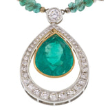 Vintage Retro Period Columbian Emerald and Diamond Necklace