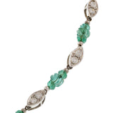 Vintage Retro Period Columbian Emerald and Diamond Necklace