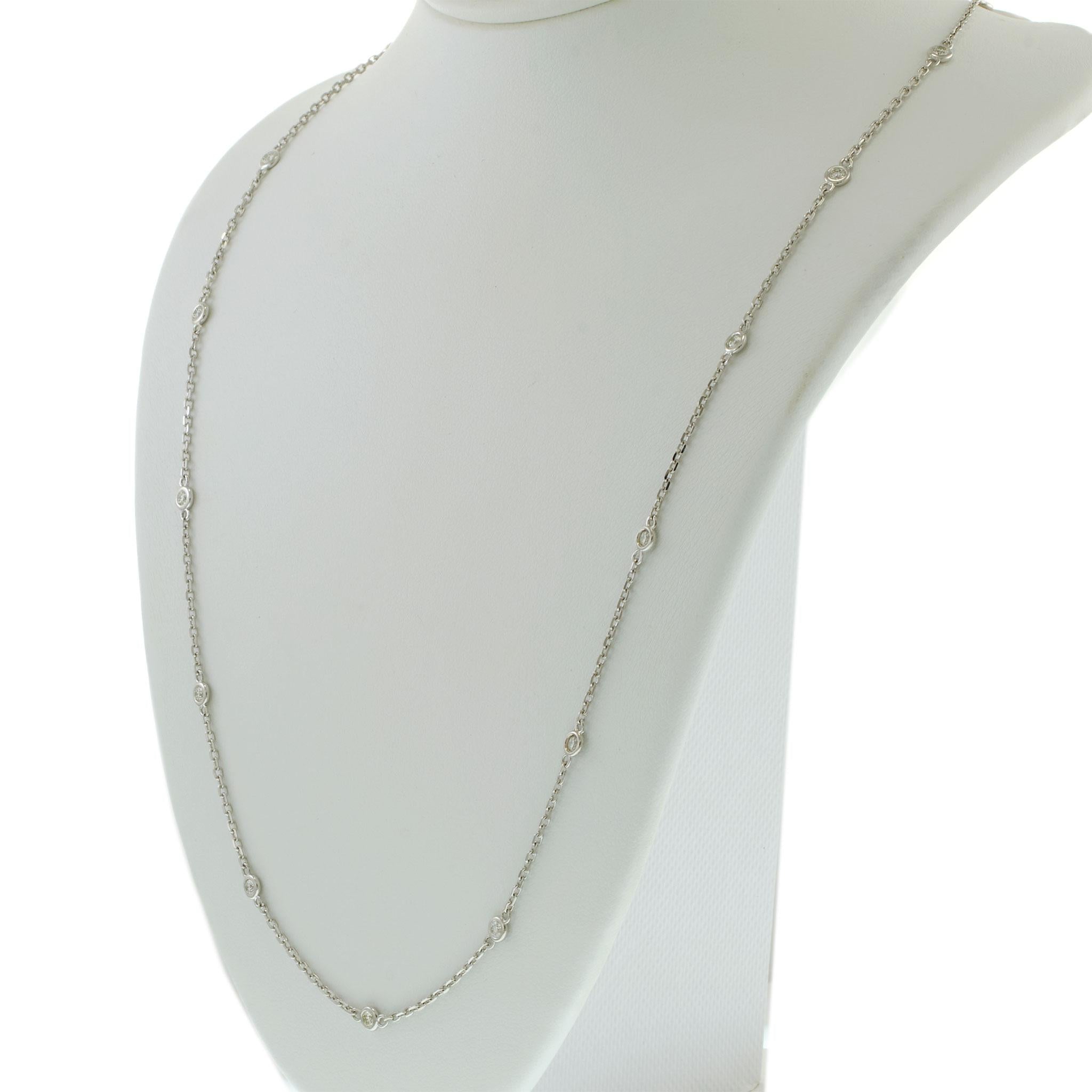 14KT White Gold Diamonds by the Yard Necklace – 18 Inches, 0.50CTW