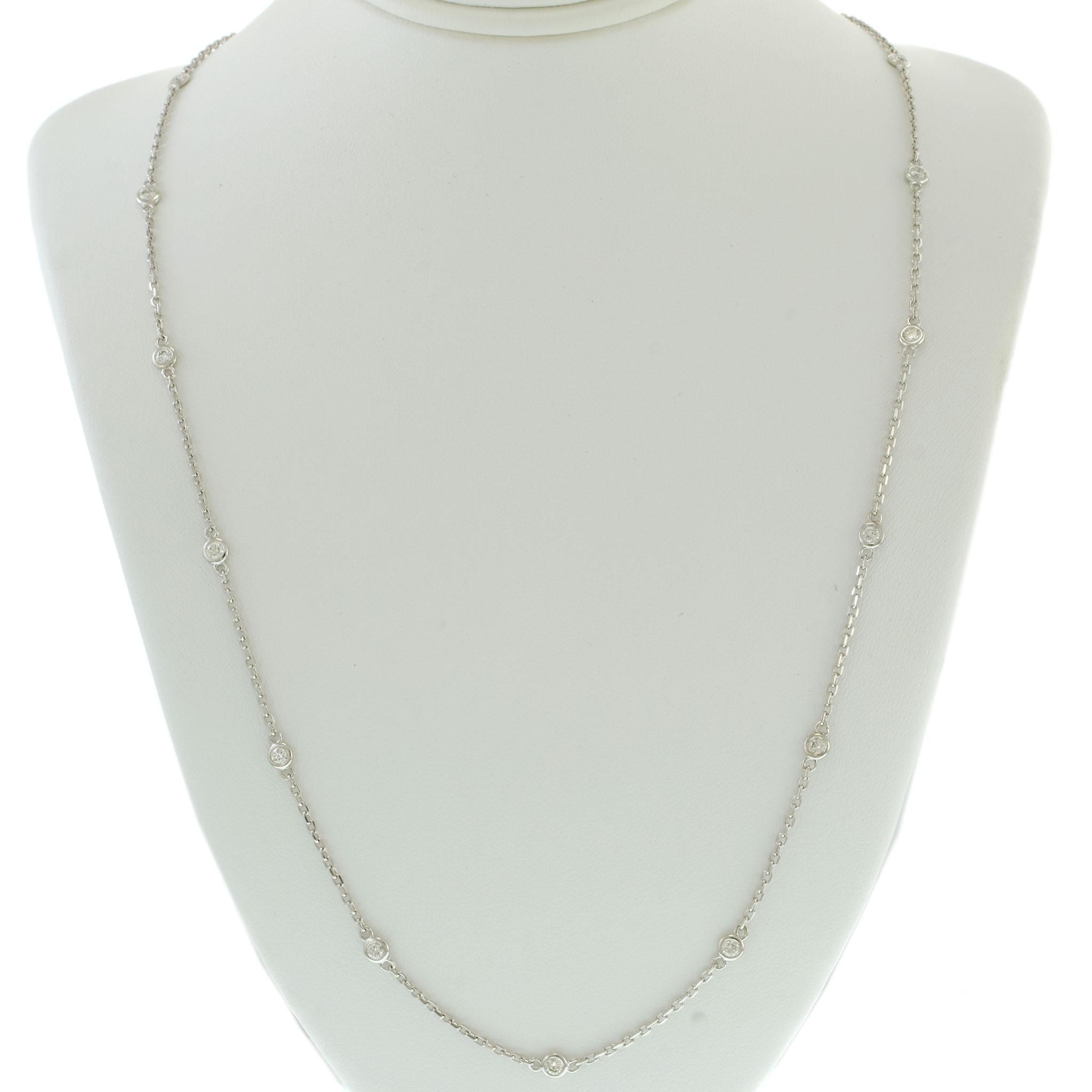 14KT White Gold Diamonds by the Yard Necklace – 18 Inches, 0.50CTW