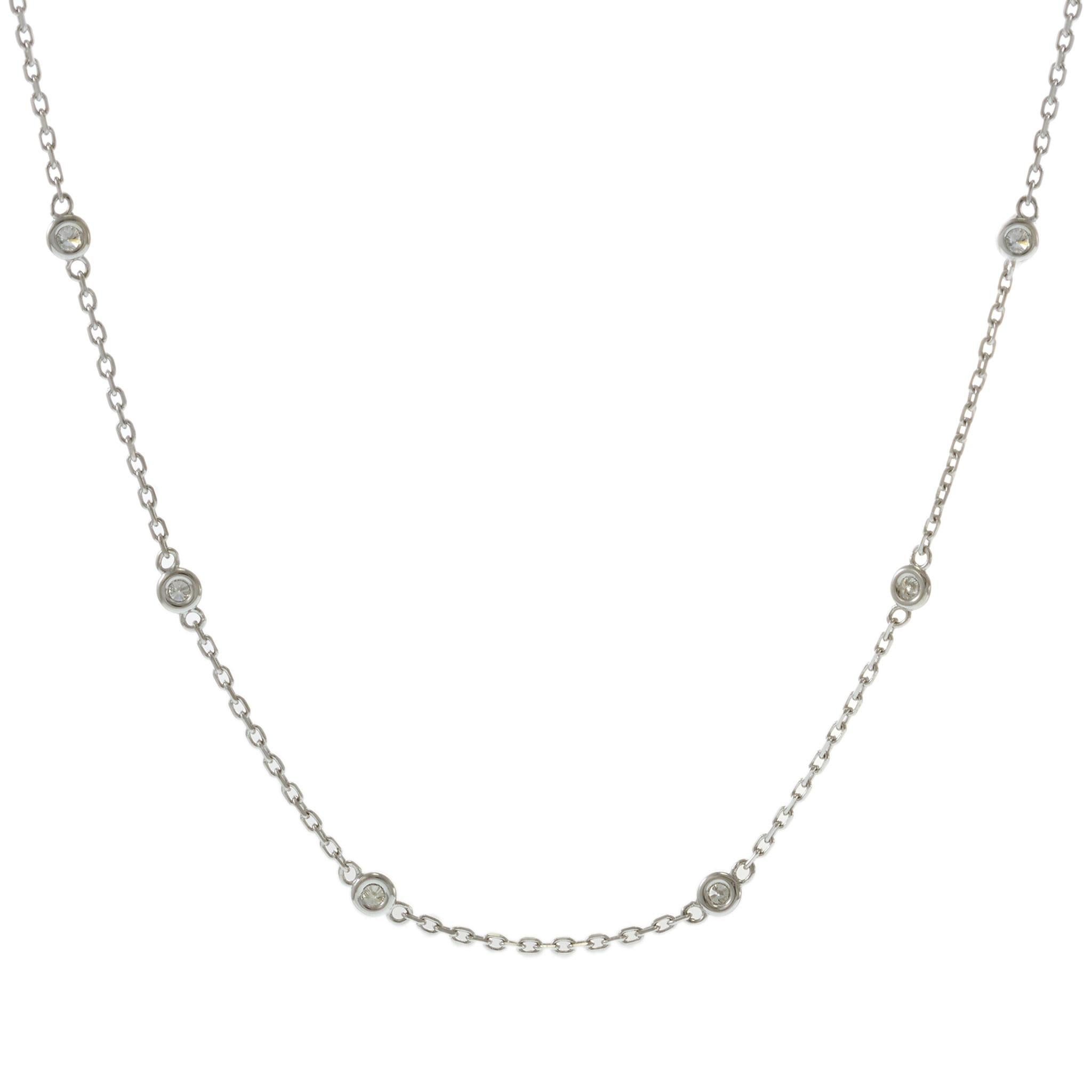 14KT White Gold Diamonds by the Yard Necklace – 18 Inches, 0.50CTW