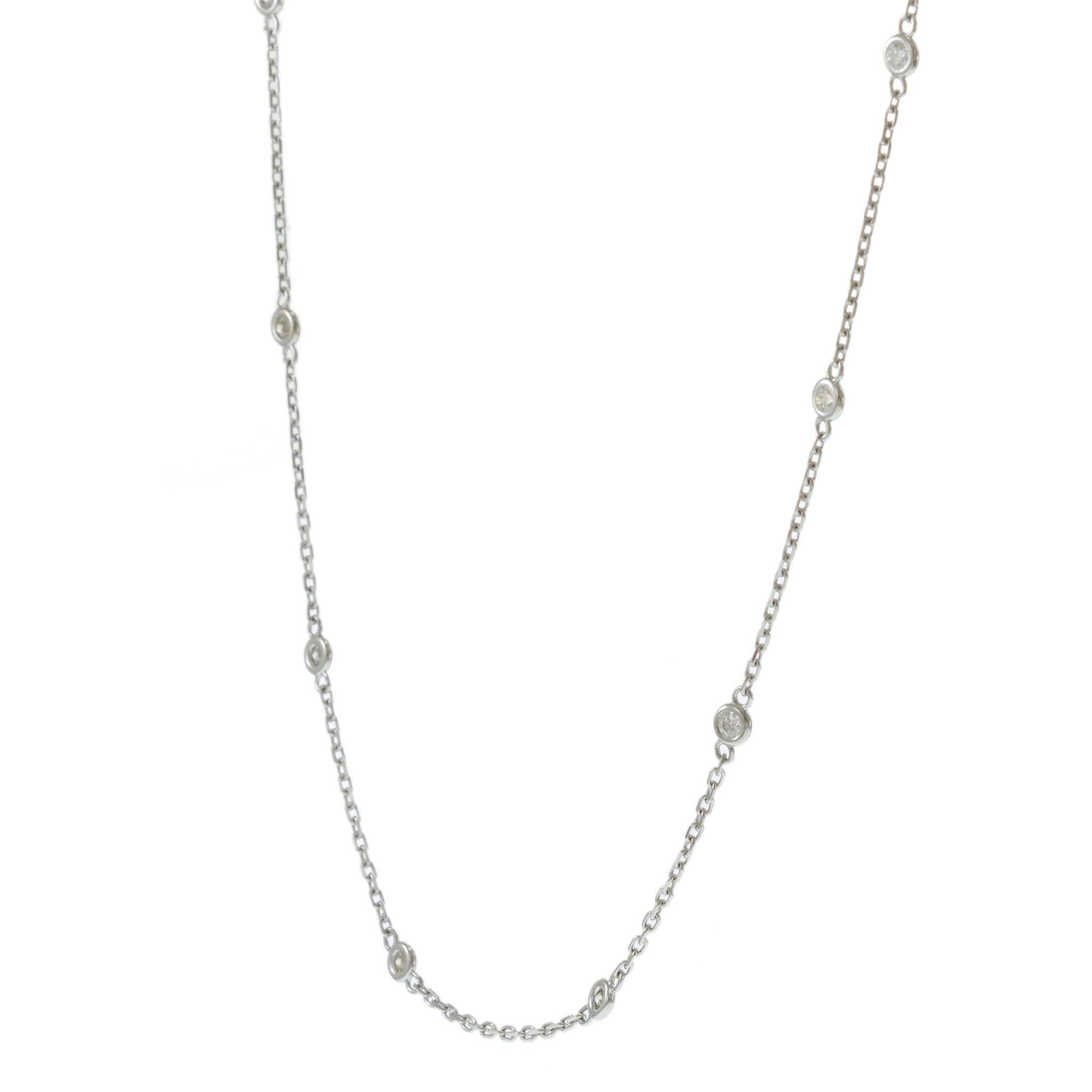 14KT White Gold Diamonds by the Yard Necklace – 18 Inches, 0.50CTW