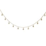 14KT Yellow Gold Bezel Set Diamond Drop Necklace - 0.50CTW