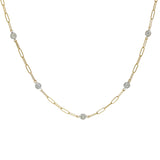 14KT Two-Tone Gold Diamonds by the Yard Paperclip Link Necklace – 1.50CTW