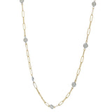14KT Two-Tone Gold Diamonds by the Yard Paperclip Link Necklace – 1.50CTW