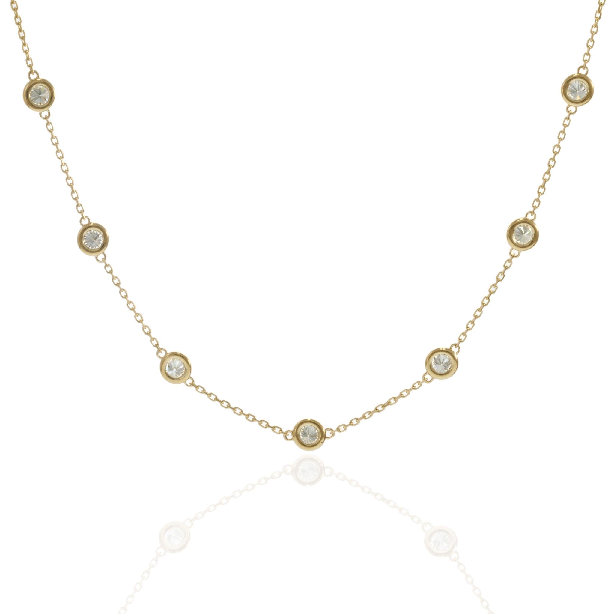 14KT Yellow Gold Diamonds by the Yard Necklace – 18 Inches, 3.00CTW